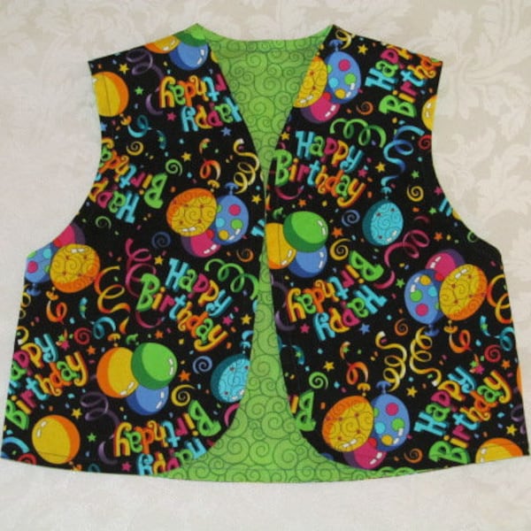 MADE TO ORDER:  Birthday Vest for preschool / kindergarten age child, 3-6 years