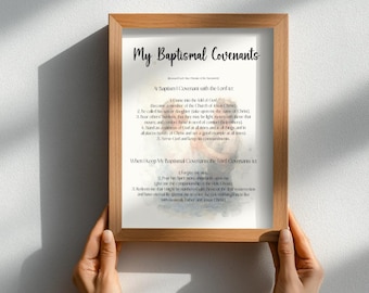 Baptism Covenants Printable | LDS Baptism Gift (Digital Download)