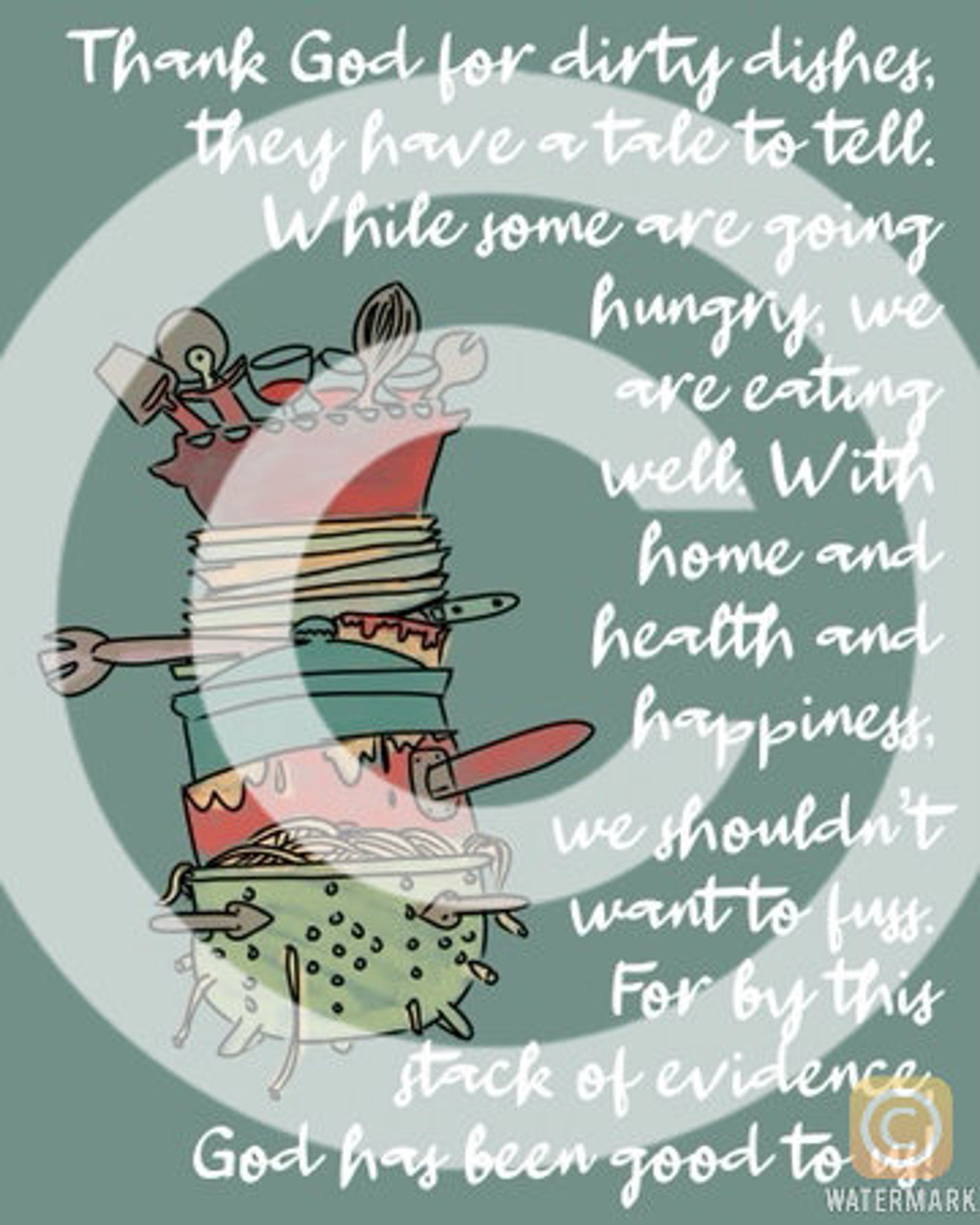 Thank God for Dirty Dishes, Dirty Dishes Sign, Kitchen Decor, Kitchen