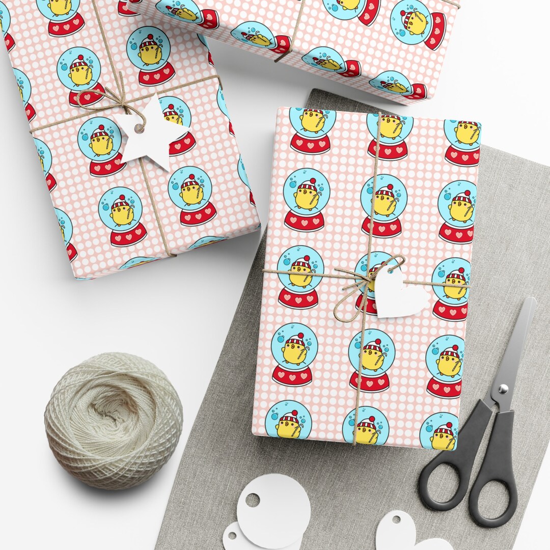 Snow Globe Rubber Duck Wrapping Paper Kawaii Rubber Ducky Etsy