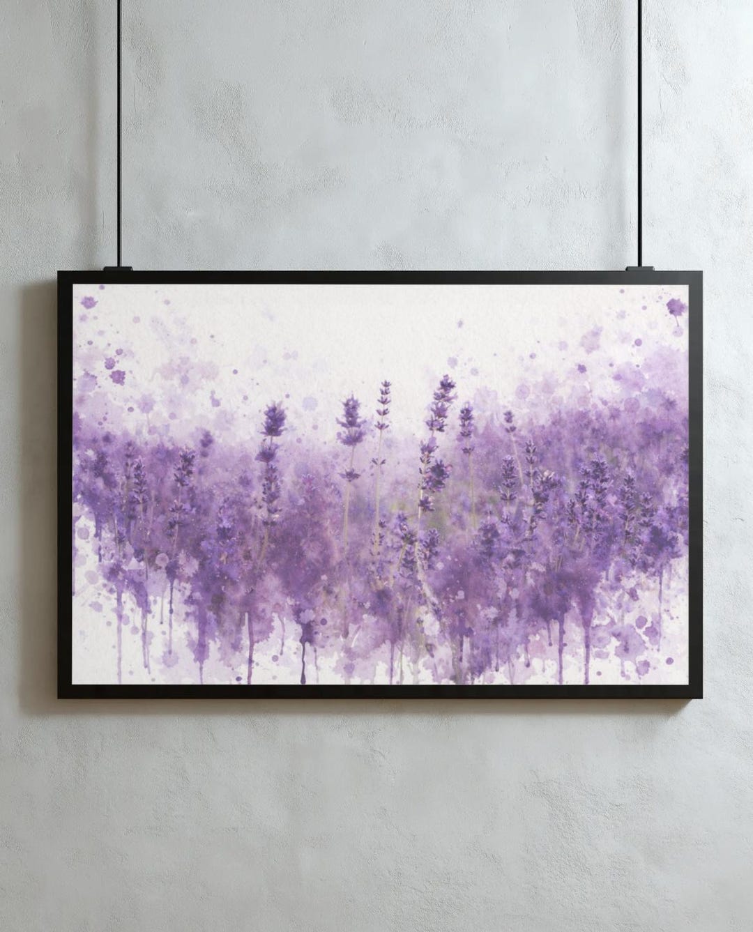 Watercolor Lavender Flowers Print | Purple Floral Wall Art (digital ...