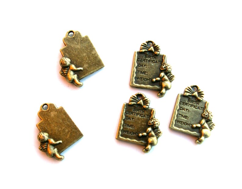Bronze Birth Certificate Charm Lot of 5 23 Etsy