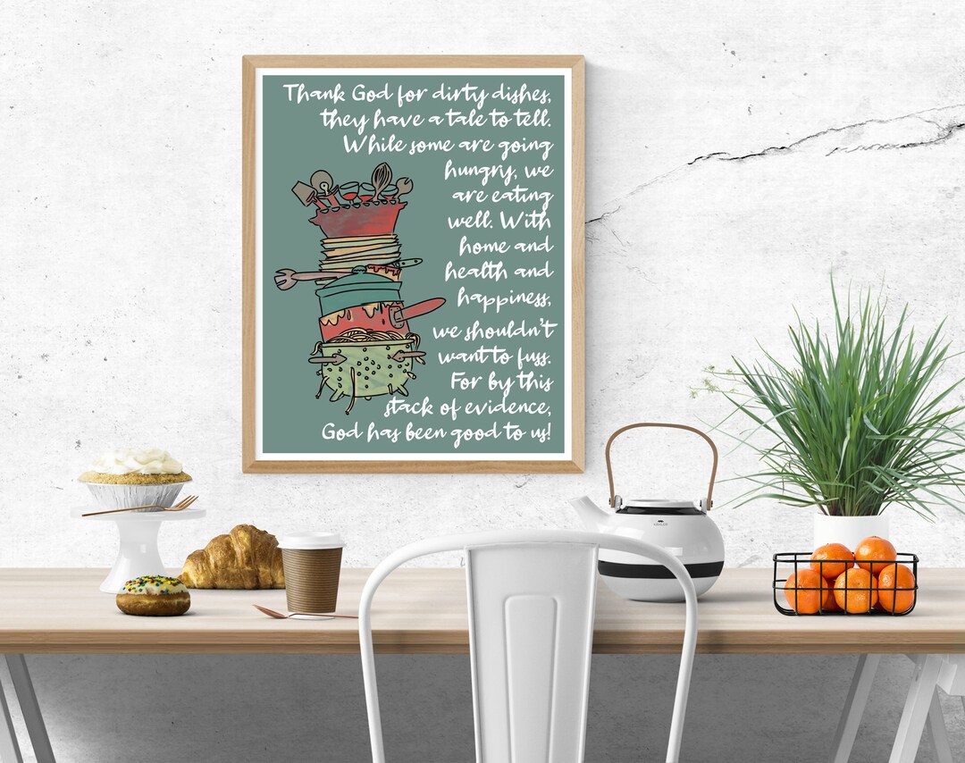 Thank God for Dirty Dishes, Dirty Dishes Sign, Kitchen Decor, Kitchen