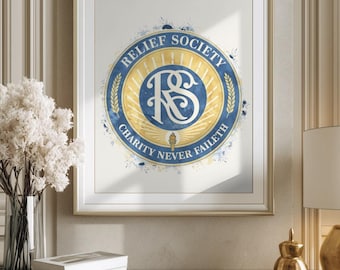 Relief Society Logo Watercolor Print |  Charity Never Faileth (Digital Download)