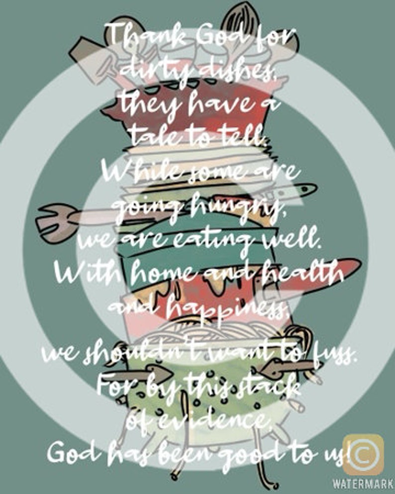 Thank God for Dirty Dishes, Dirty Dishes Sign, Kitchen Decor, Kitchen