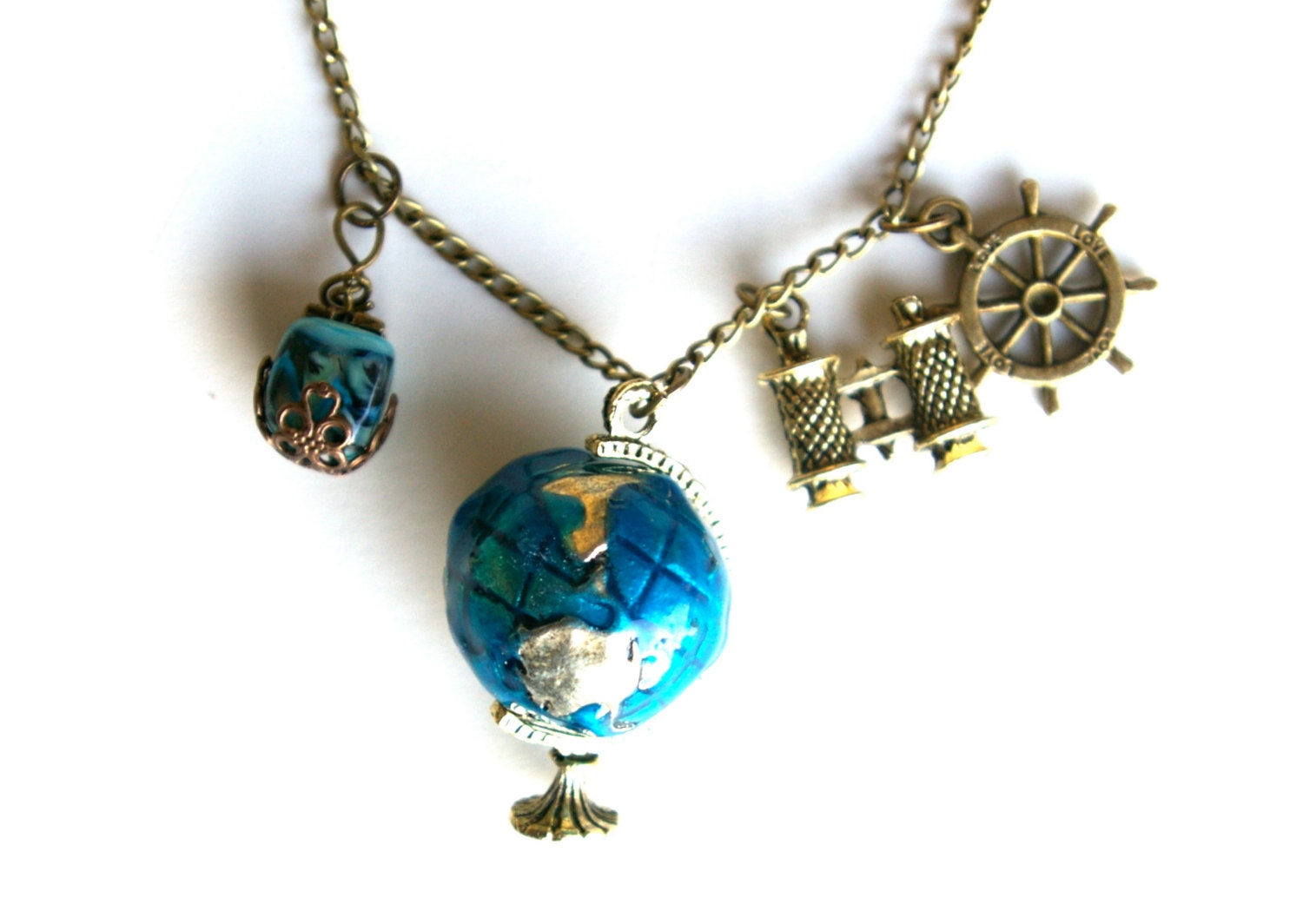 Nautical Globe Necklace Etsy
