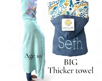 BIG hooded towel, bath sheet size hooded towel for big kids (thicker medium weight cotton towel) Canada