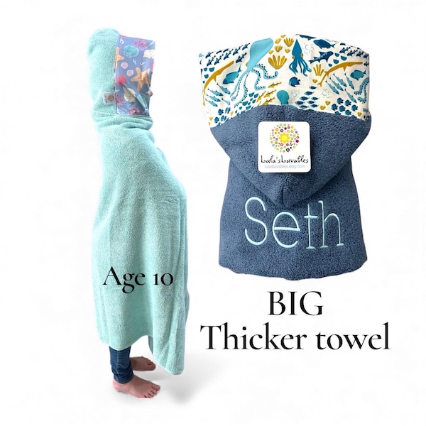 BIG hooded towel, bath sheet size hooded towel for big kids (thicker medium weight cotton towel) Canada
