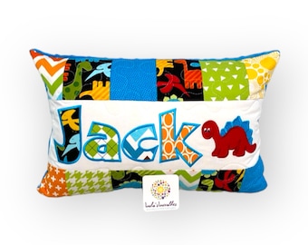 Personalized pillow with dinosaurs (Size: 12x18 inches, Pillow case only, Pillow form available separately)
