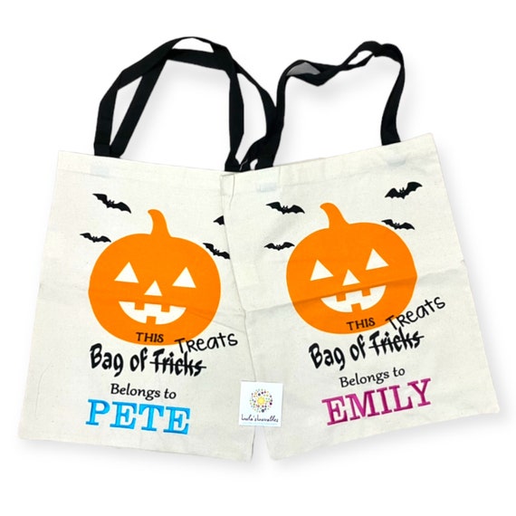 Personalized Halloween Bag, Halloween candy bag for trick-or-treating, Embroidered Halloween bag, Kelowna, Canada