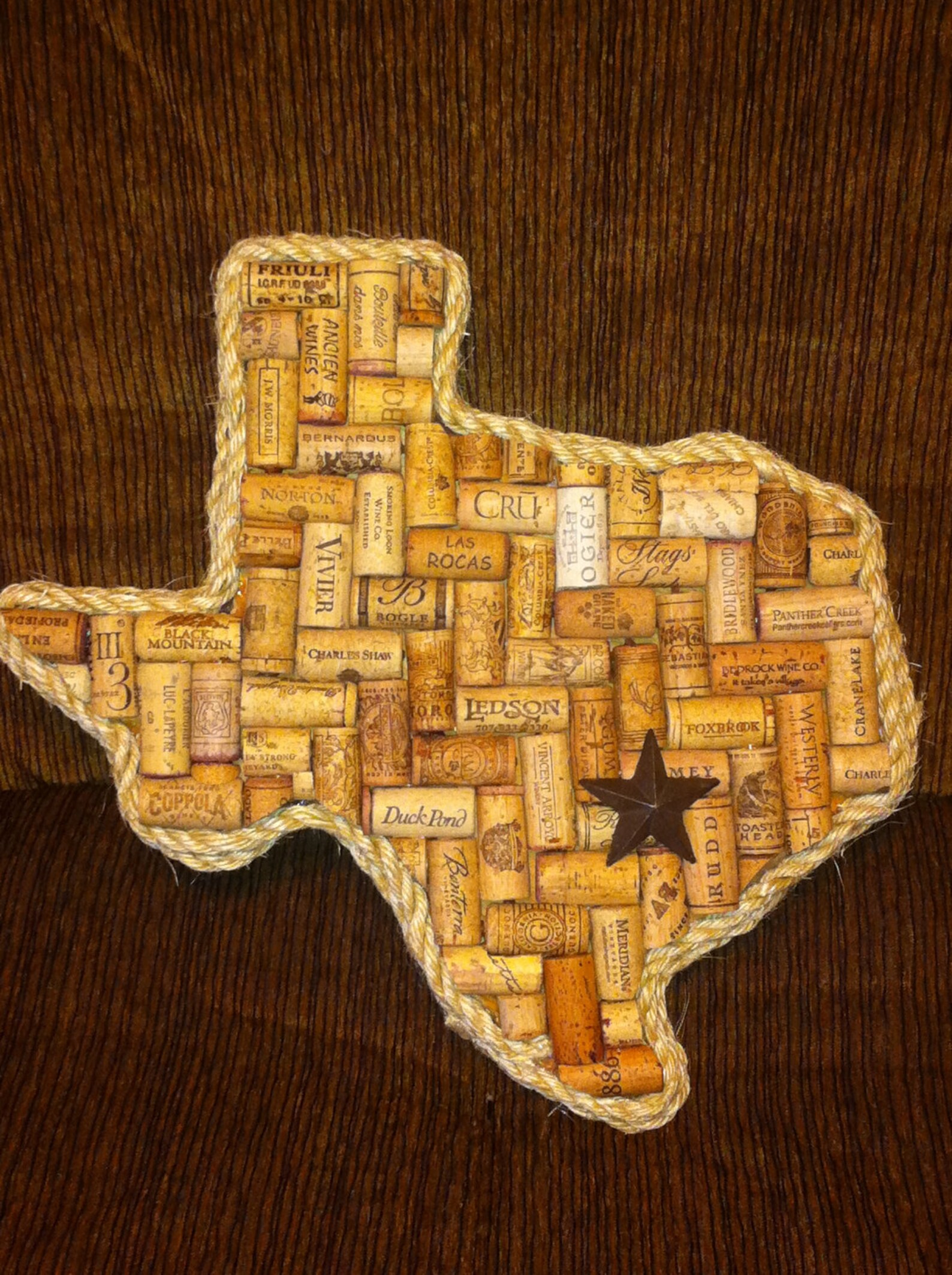 Texas or Any State Wine Cork Art Etsy