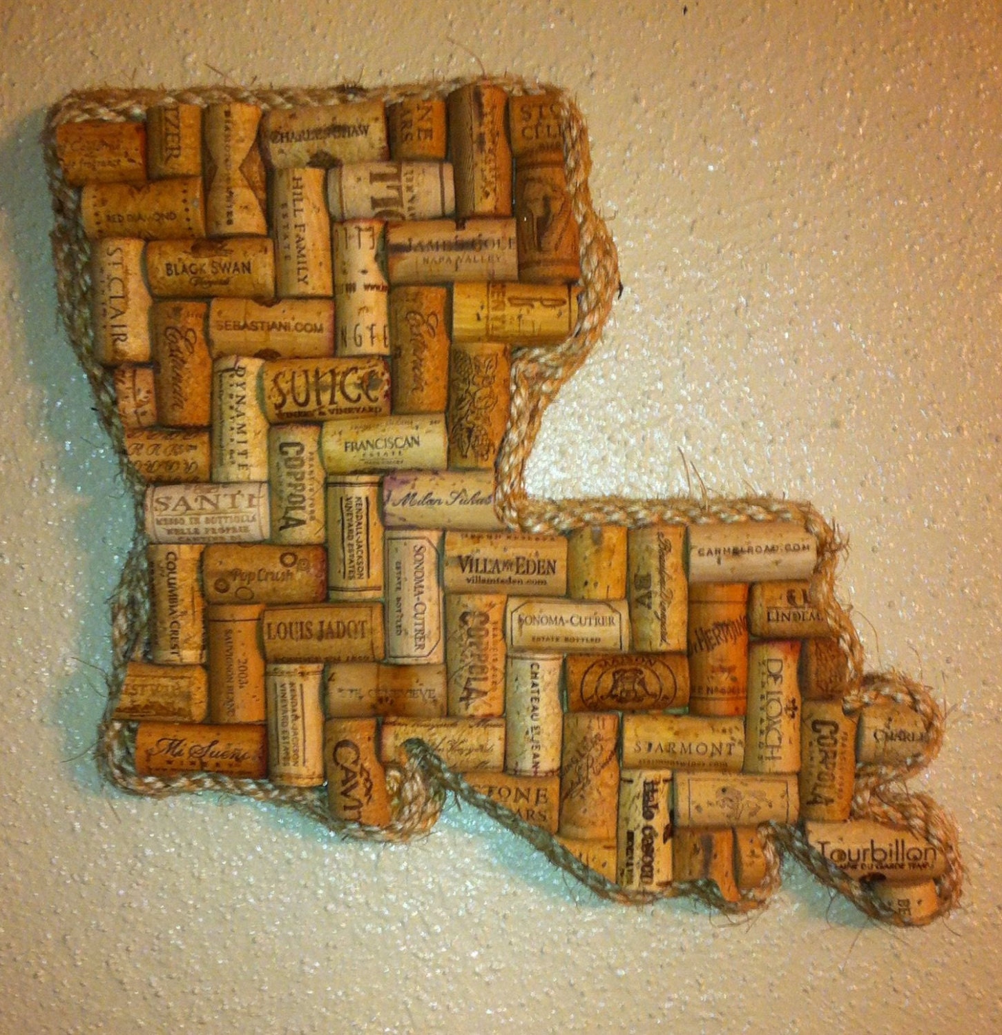 Texas or Any State Wine Cork Art Etsy