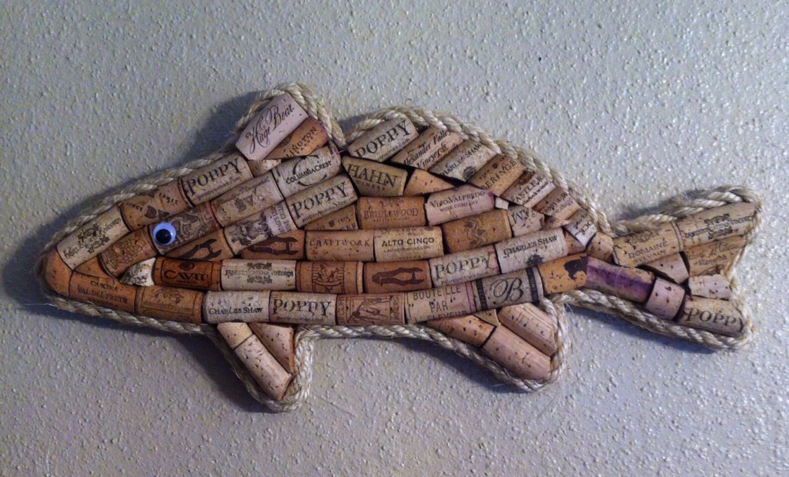 Fish wall hanging made with real wine corks Etsy