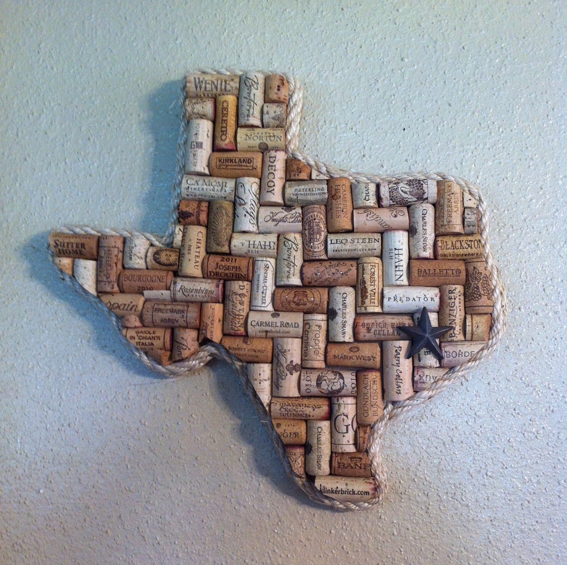 Texas or Any State Wine Cork Art Etsy