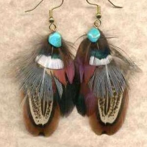 CUSTOM Handmade Feather Earrings Ring-Necked Pheasant OFFSET Version Beautiful Feathers for Gifting or Just for You Version 1