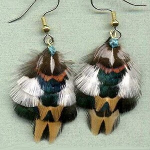 CUSTOM Iridescent Pheasant Feather Earrings - Small Classic Design - Beautiful Feathers for Gifting or Just for You!