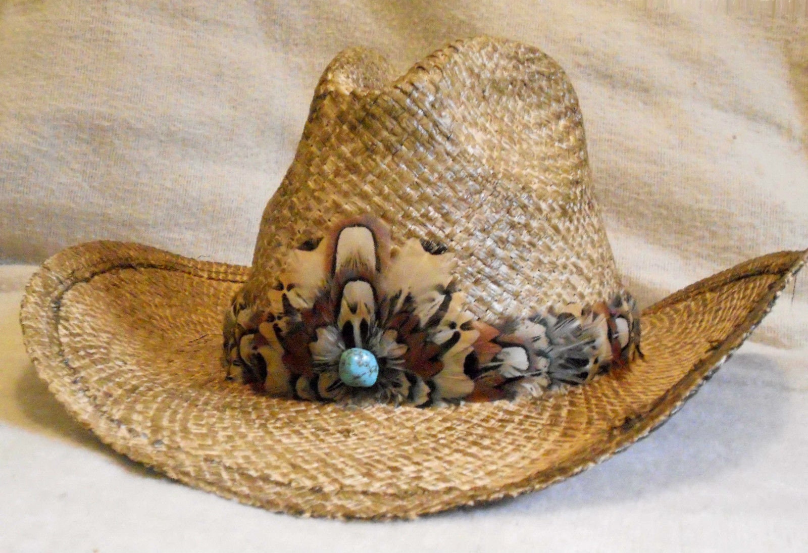 Stellar Western Feather Cowboy Hat Band for Men Women Natural Feather at   Women's Clothing store