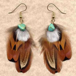 CUSTOM Handmade Feather Earrings Ring-Necked Pheasant OFFSET Version Beautiful Feathers for Gifting or Just for You Version 2