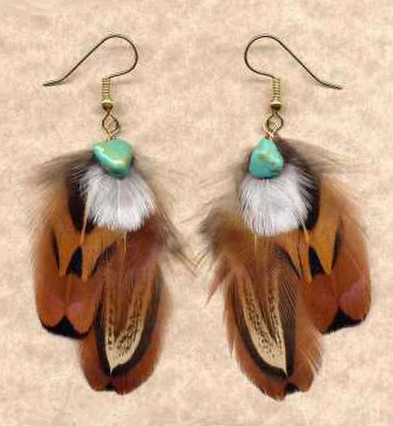 CUSTOM Handmade Feather Earrings Ring-Necked Pheasant OFFSET Version Beautiful Feathers for Gifting or Just for You Version 2