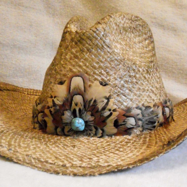 CUSTOM Pheasant Feather Crest Hat Band - Great Gift! - Beautiful Feathers for Gifting or Just for You!