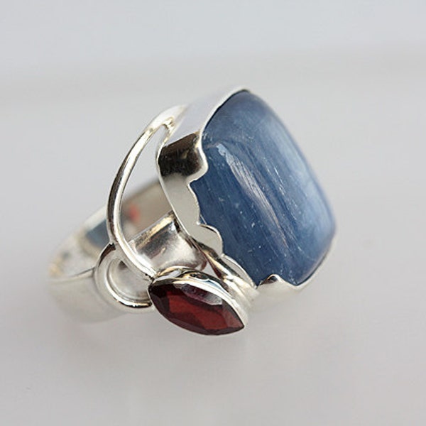 Kyanite Ring, An Excellent Stone For Meditation  ,Blue Color,Solid Sterling Silver Gemstone ,All Sizes ,15-ri1453