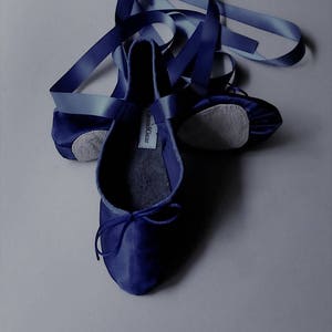Navy Blue Satin Ballet Shoes Full Sole or Split Sole Adult - Etsy Australia
