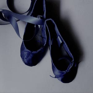 Navy Blue Satin Ballet Shoes - Full sole or Split sole - Adult sizes