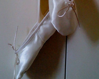 Champagne Satin Ballet Slippers - Full  or Split Soles