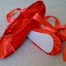 red satin ballet flats