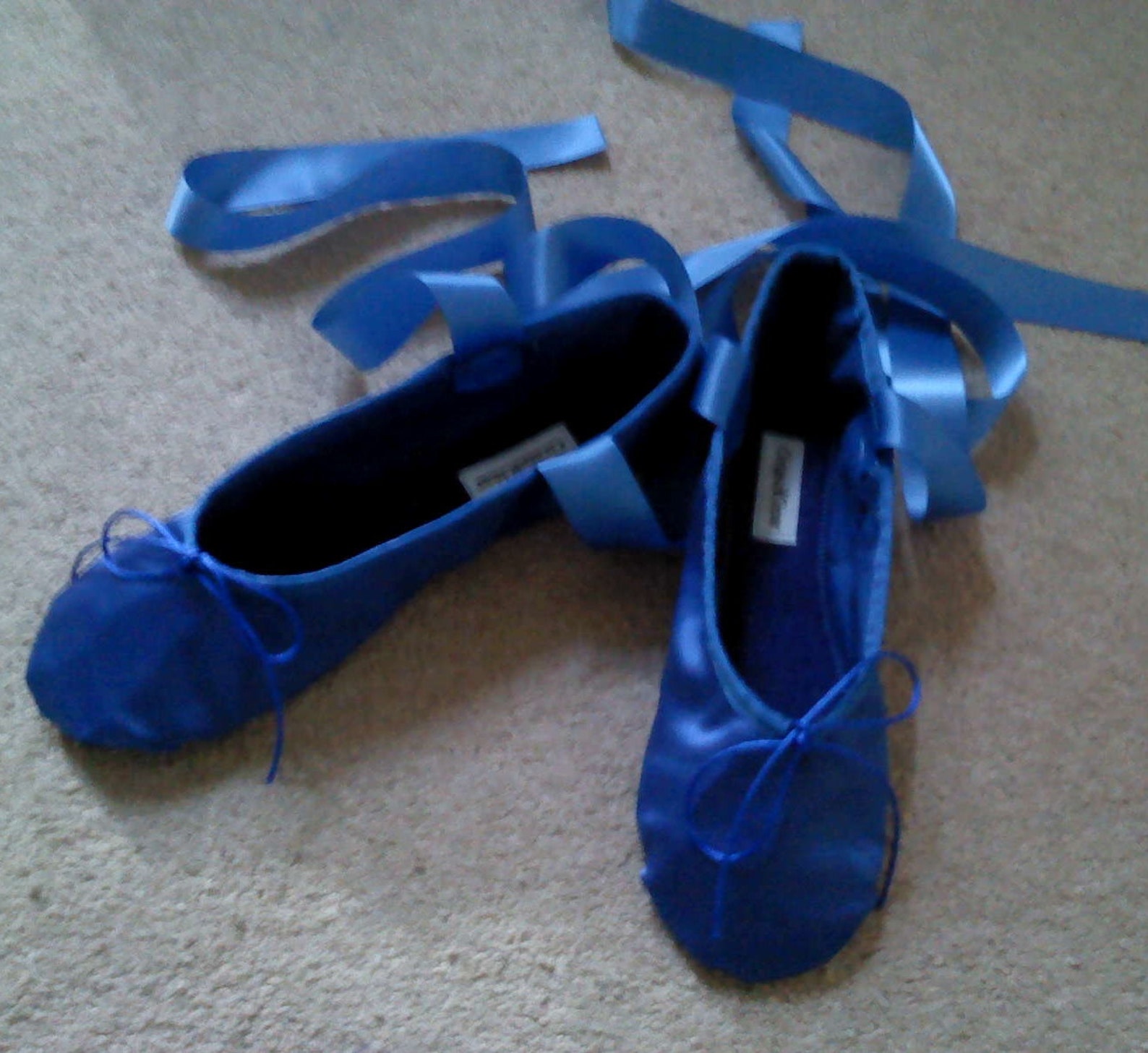 Royal Blue Satin Ballet Shoes Adult sizes Ballet Slippers with | Etsy