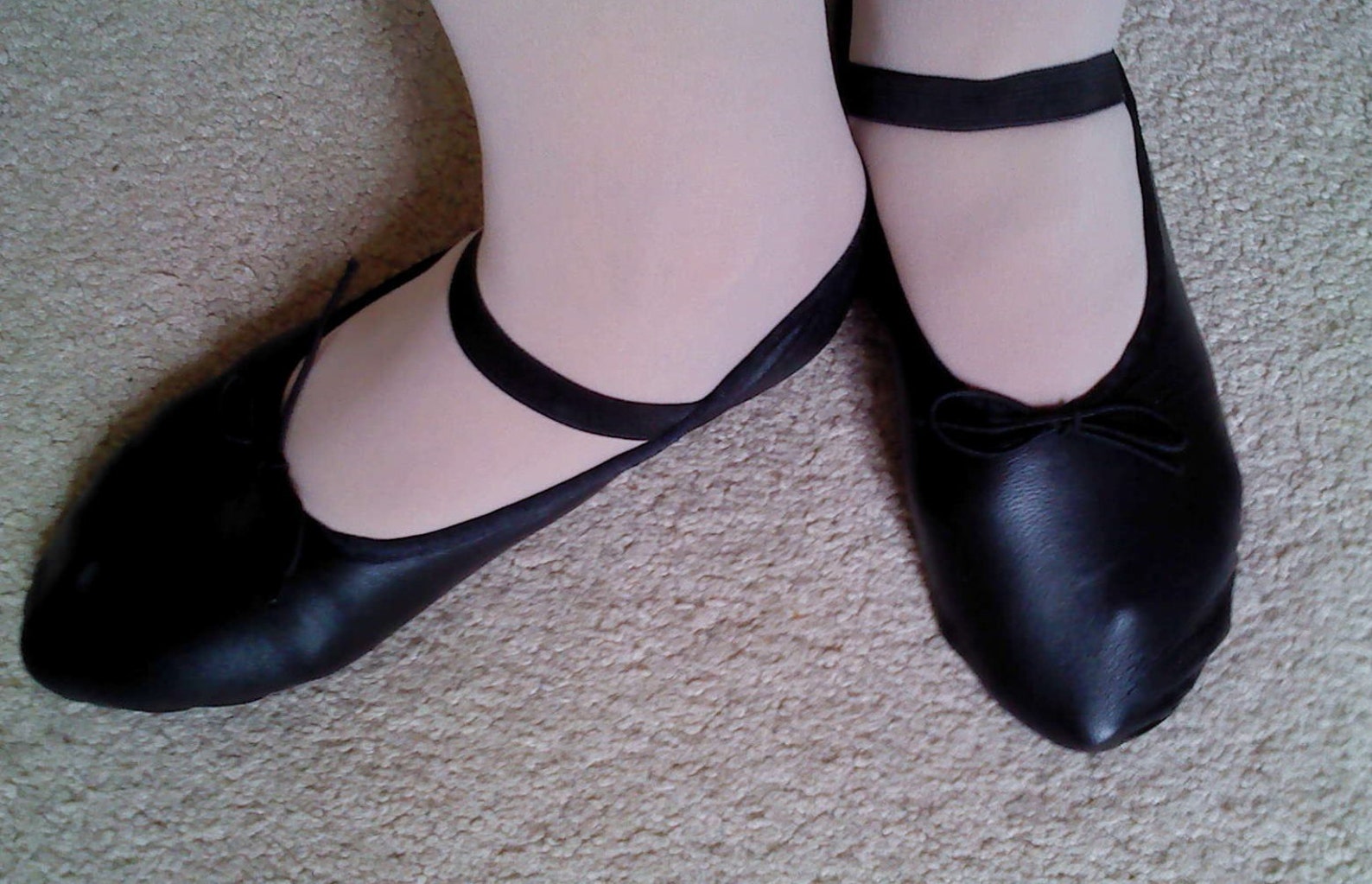 Black Leather Ballet Shoes Adult Ballet Slippers Full sole | Etsy