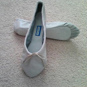 Light Grey Leather Ballet Shoes Full Sole Adult Ballet - Etsy