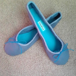 True Blue Leather Ballet Shoes - Full sole - Adult sizes