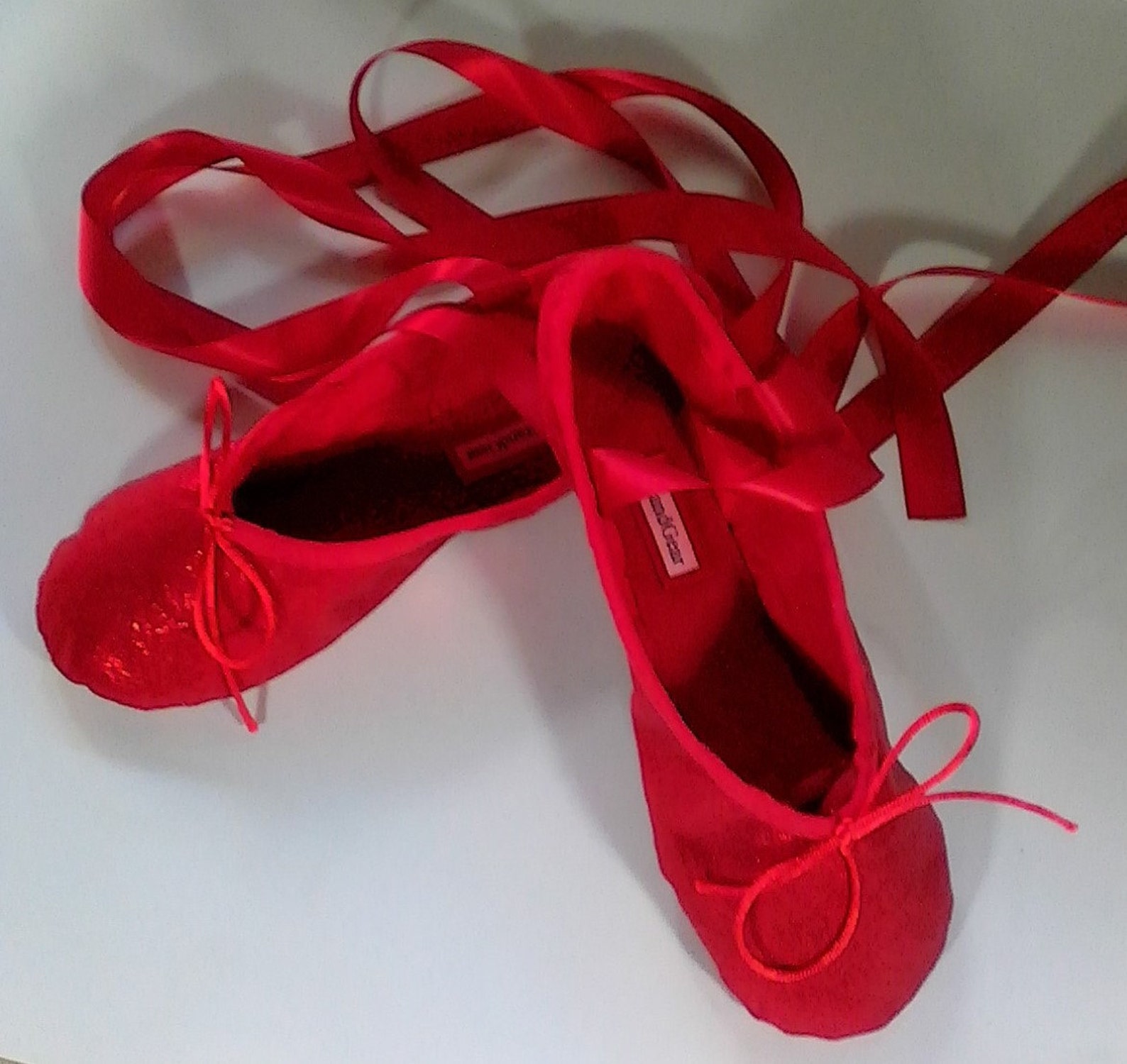 ruby red sparkle ballet slippers - full sole - children's sizes ruby red sparkle ballet slippers - full sole - children's sizes