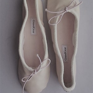 Ivory Calfskin Leather Ballet Slippers / Ballet Shoes - Full  or Split Soles