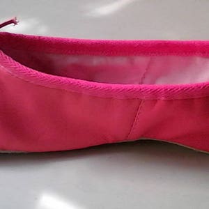 Handgemaakte Fuchsia / Candy Pink Leather BalletSchoenen Volledige zool Volwassen maten afbeelding 5