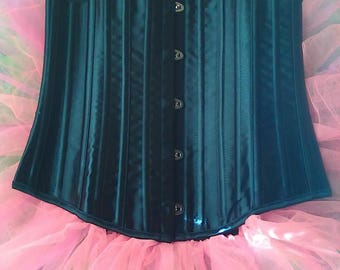 Black Underbust Corset for Maiden/Peasant Girl/Pirate Girl Costumes - size  Small Medium