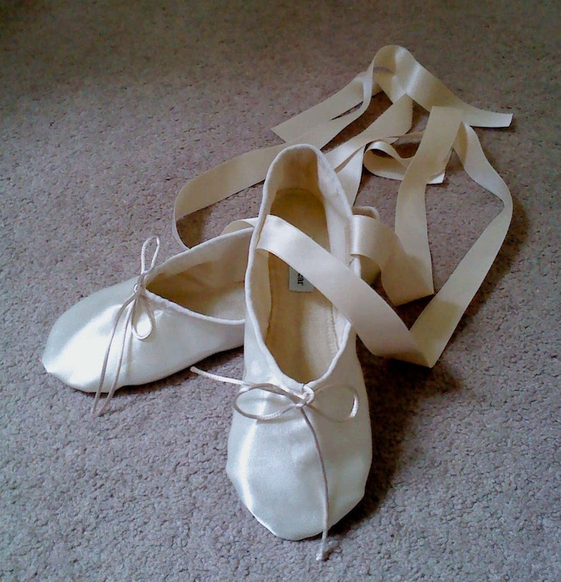 Ivory Satin Ballet Slippers in Girl's Sizes Full or Etsy