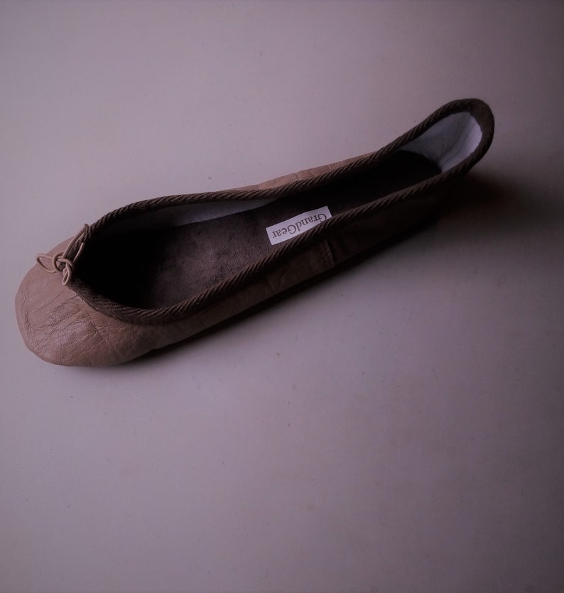 Low Cut/shortened Vamp Caramel Brown Leather Ballet Shoes Etsy Australia
