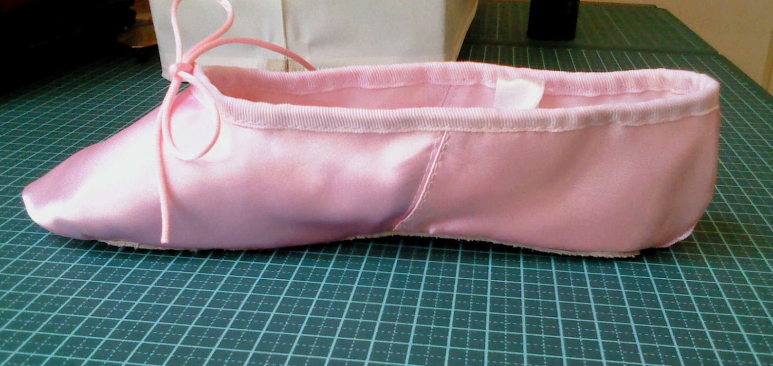 pink satin ballet slippers (adults sizes) full sole