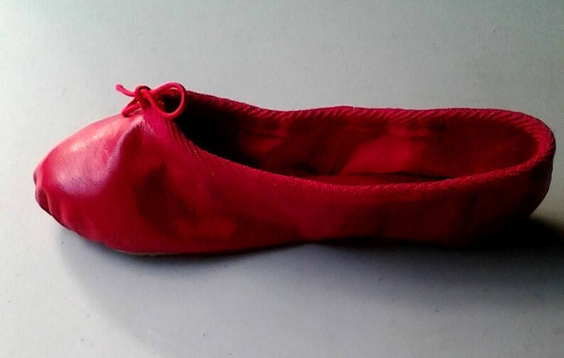 Red Leather Ballet Slippers Full Soles Little Girls Sizes Etsy