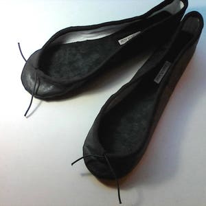 Extreme Low-Cut Black Leather Ballet Shoes Adult European sizes including larger men's sizes image 2