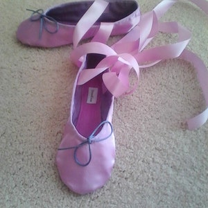 Helle Purpur-Satin Ballett-Pantoffeln-Full Sole
