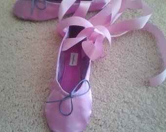 Light Purple Satin Ballet Slippers  in Children's Sizes - Full Sole or Split Soles