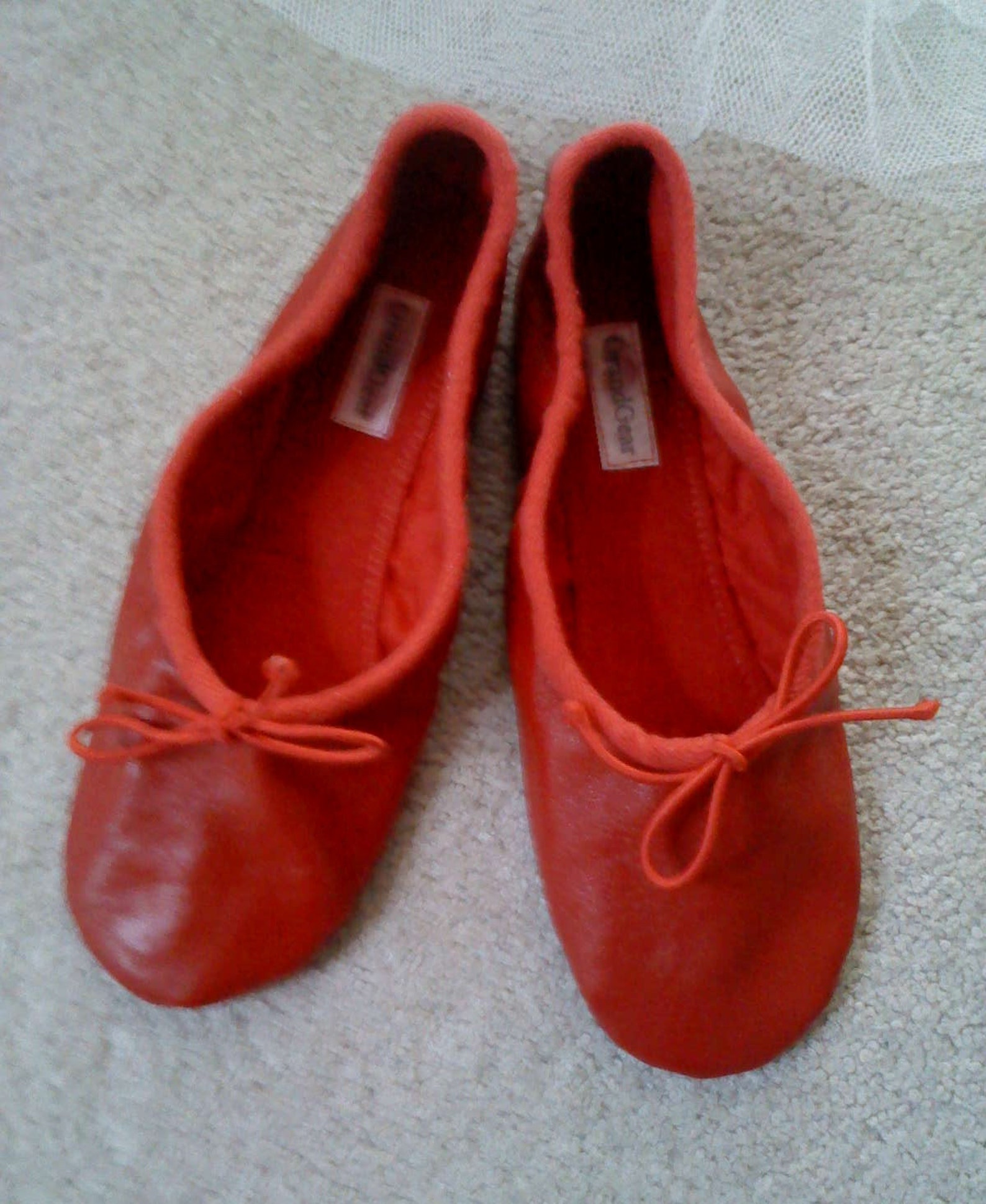 red leather ballet slippers - full soles or split soles