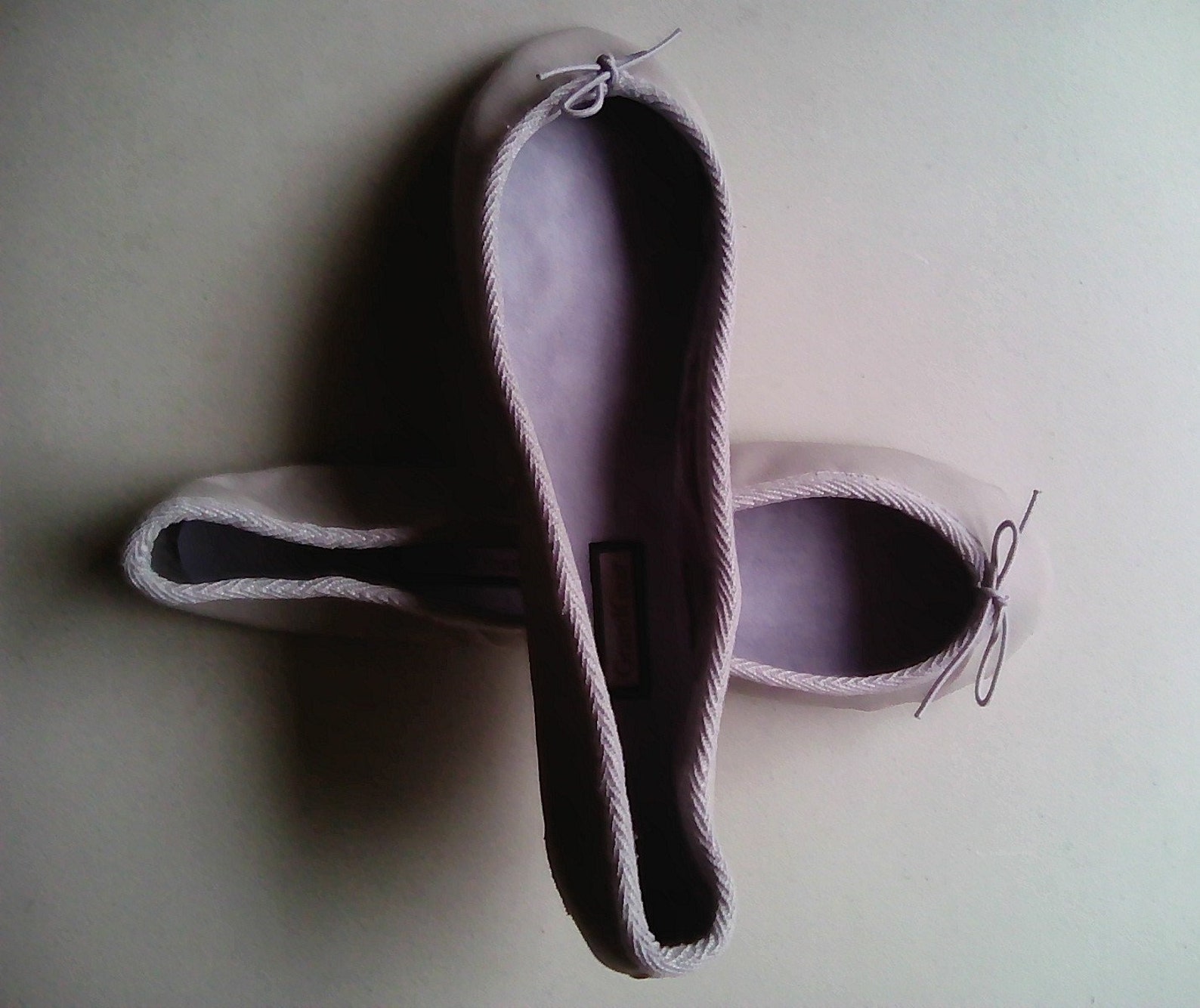 extreme low-cut pale grey leather ballet shoes - adult sizes