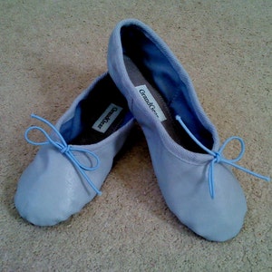 Jet Blue Leather Ballet Shoes - Full sole or Split sole - Adult sizes