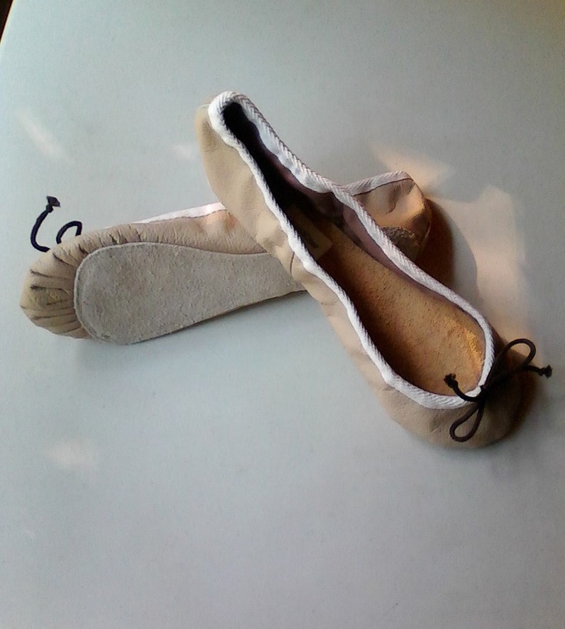 Extreme Low-cut Taupe Leather Ballet Shoes Adult Sizes - Etsy