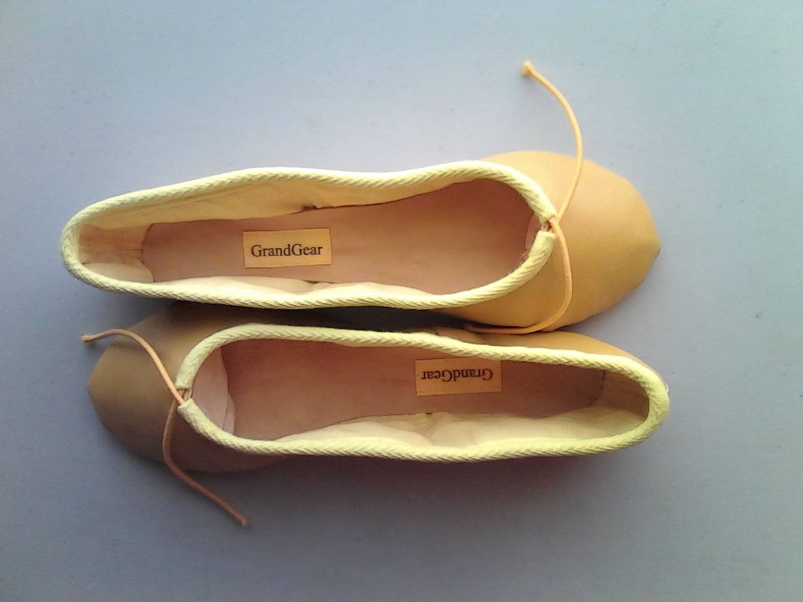 mustard yellow leather ballet shoes - full sole - adult sizes