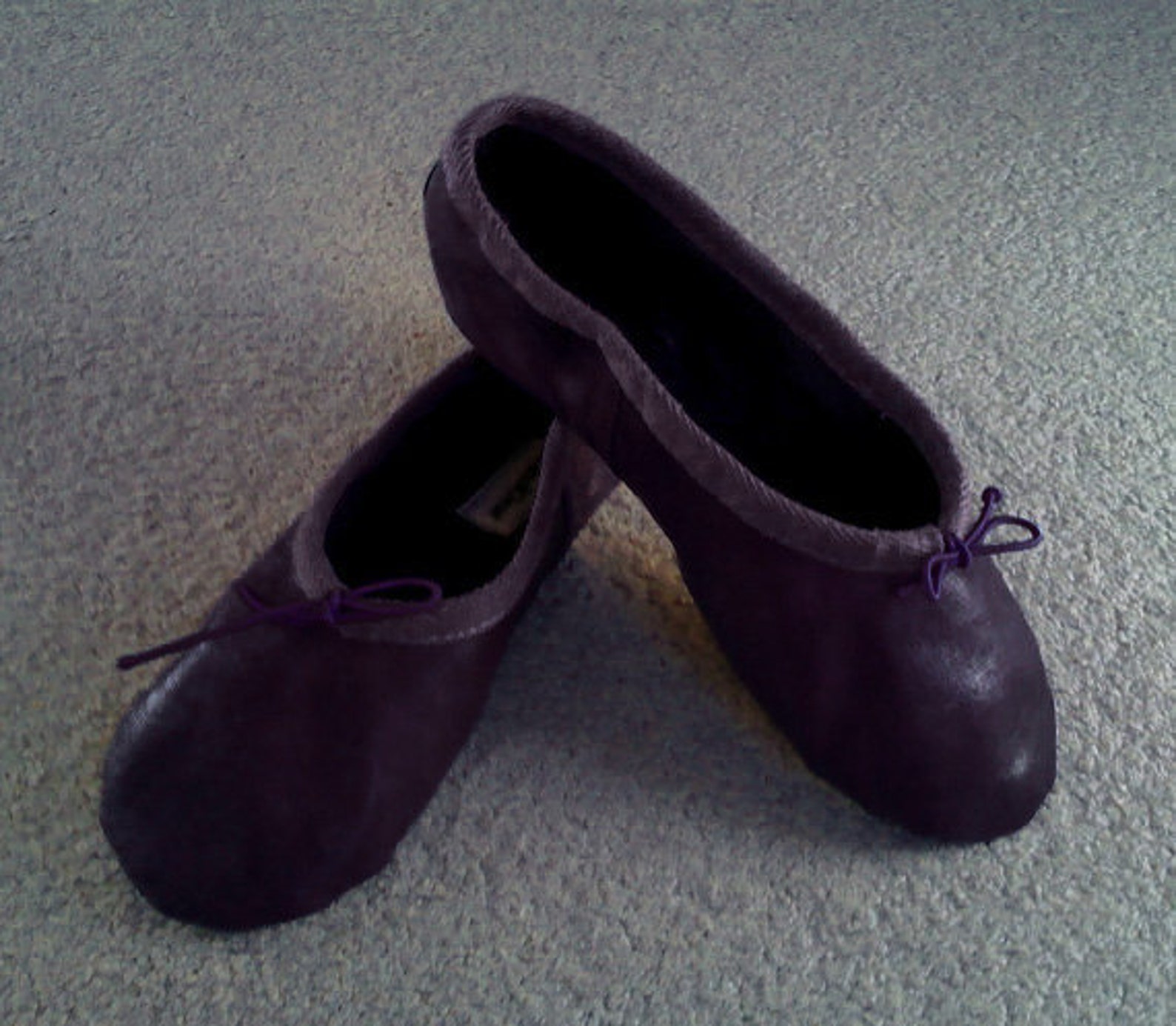 dark aubergine leather ballet shoes - full sole or split sole - adult sizes